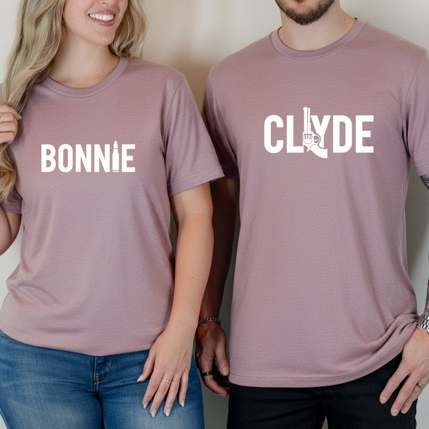 Bonnie and Clyde Funny Matching T-Shirts For Couples