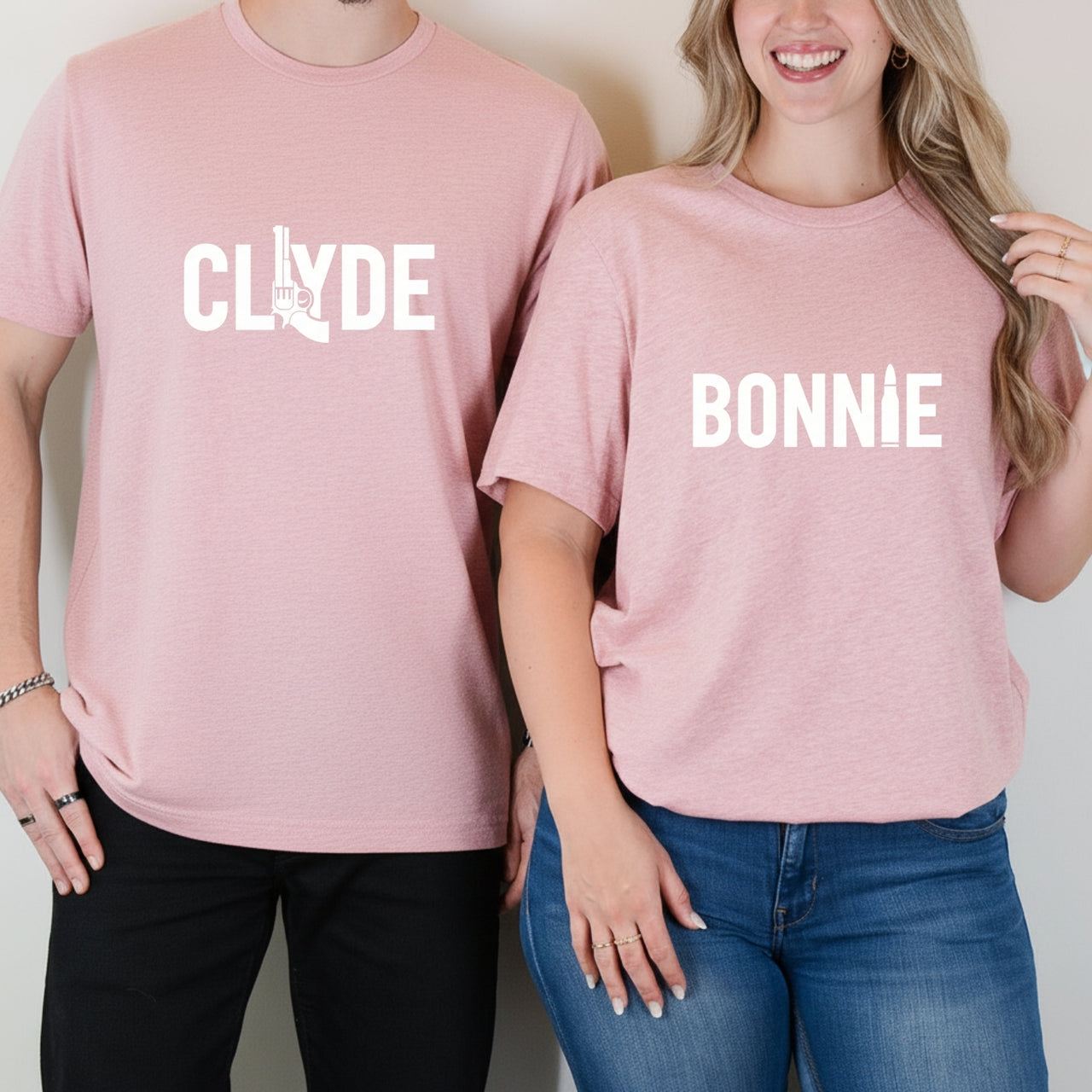 Bonnie and Clyde Funny Matching T-Shirts For Couples