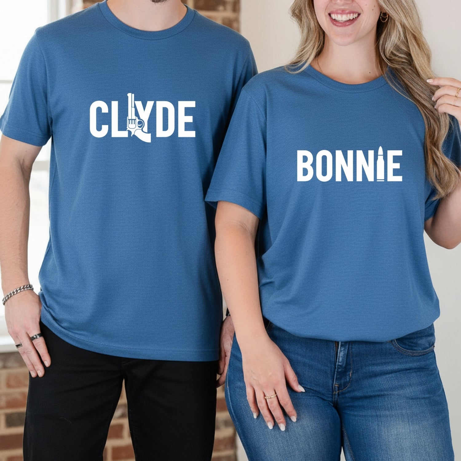 Bonnie and Clyde Funny Matching T-Shirts For Couples