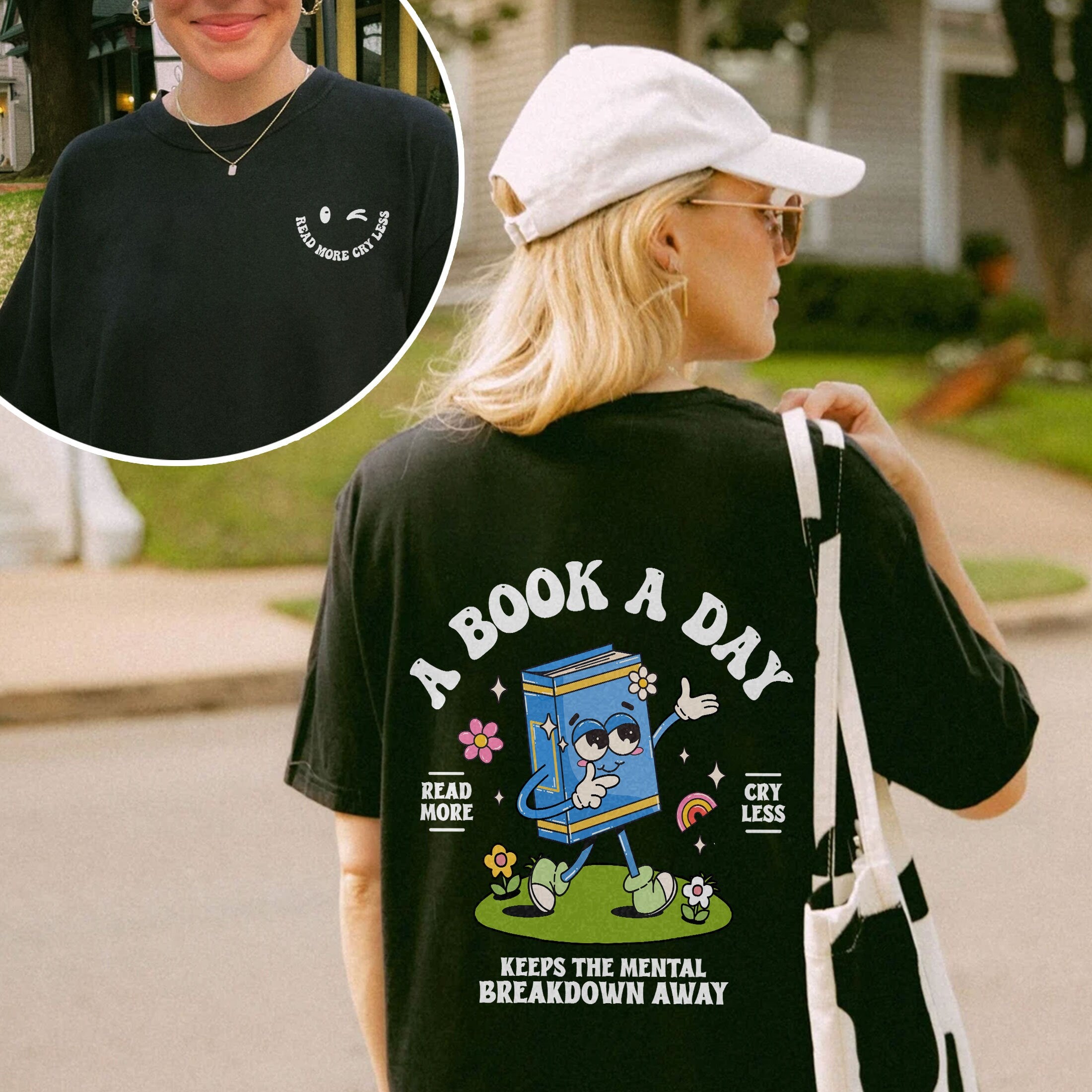 Book Club Sweatshirt – A Book a Day Keeps the Mental Breakdown Away Book Lover Gift Hoodie