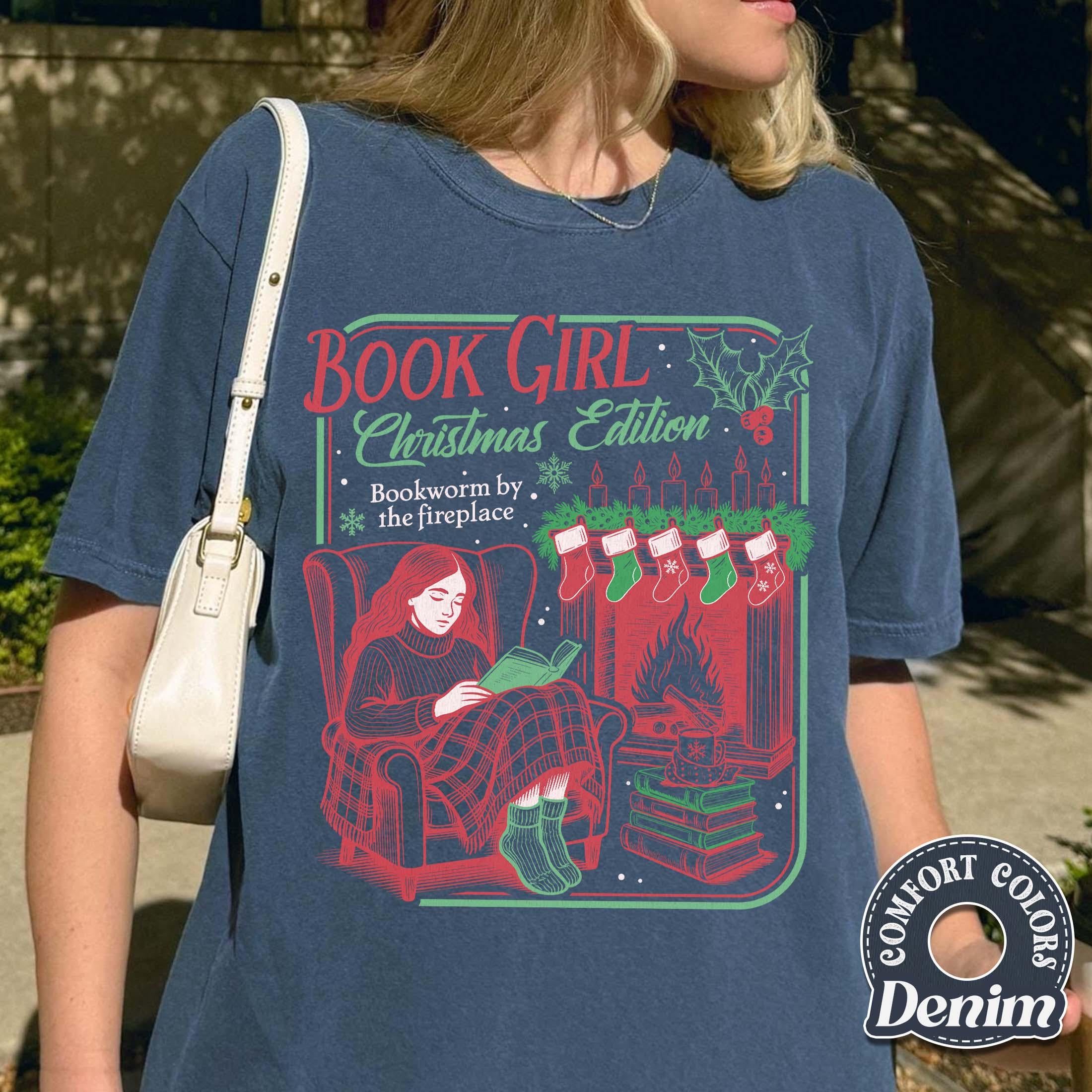 Book Girl Christmas Edition Shirt – Booked for Christmas Book Lover Tee