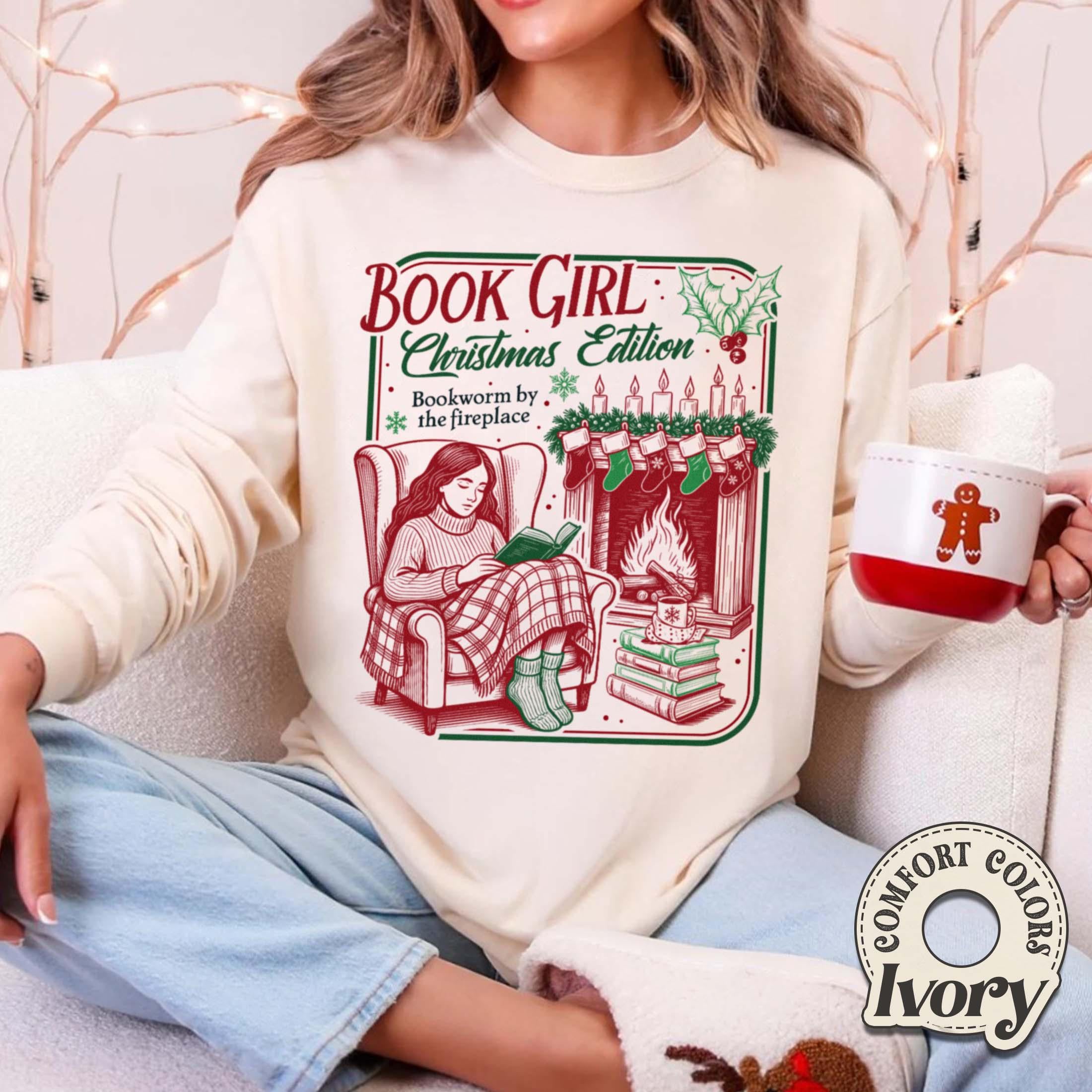 Book Girl Christmas Edition Shirt – Booked for Christmas Book Lover Tee