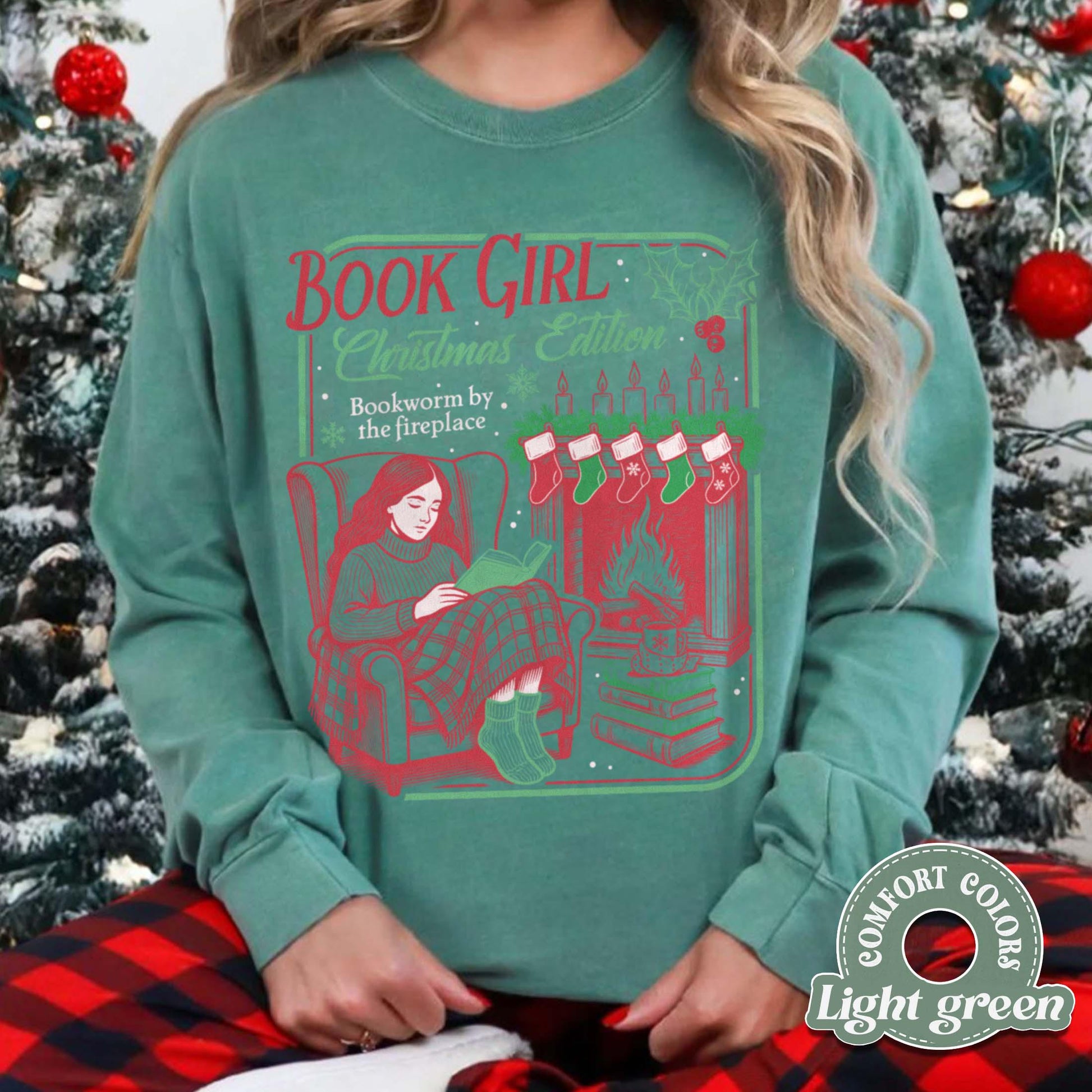 Book Girl Christmas Edition Shirt – Booked for Christmas Book Lover Tee