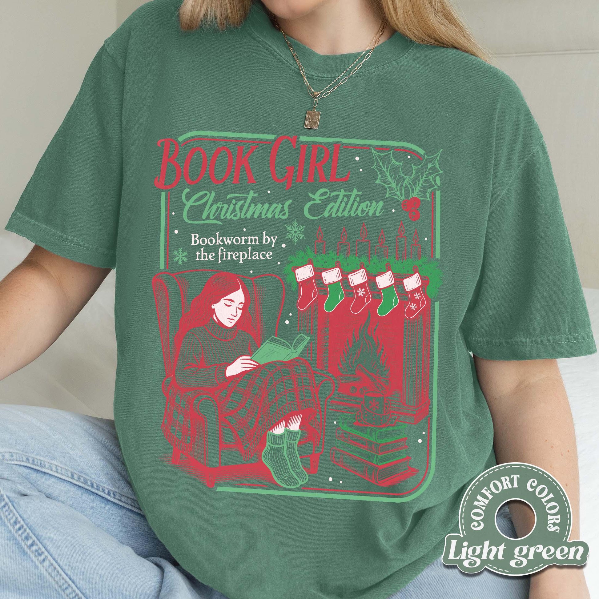 Book Girl Christmas Edition Shirt – Booked for Christmas Book Lover Tee