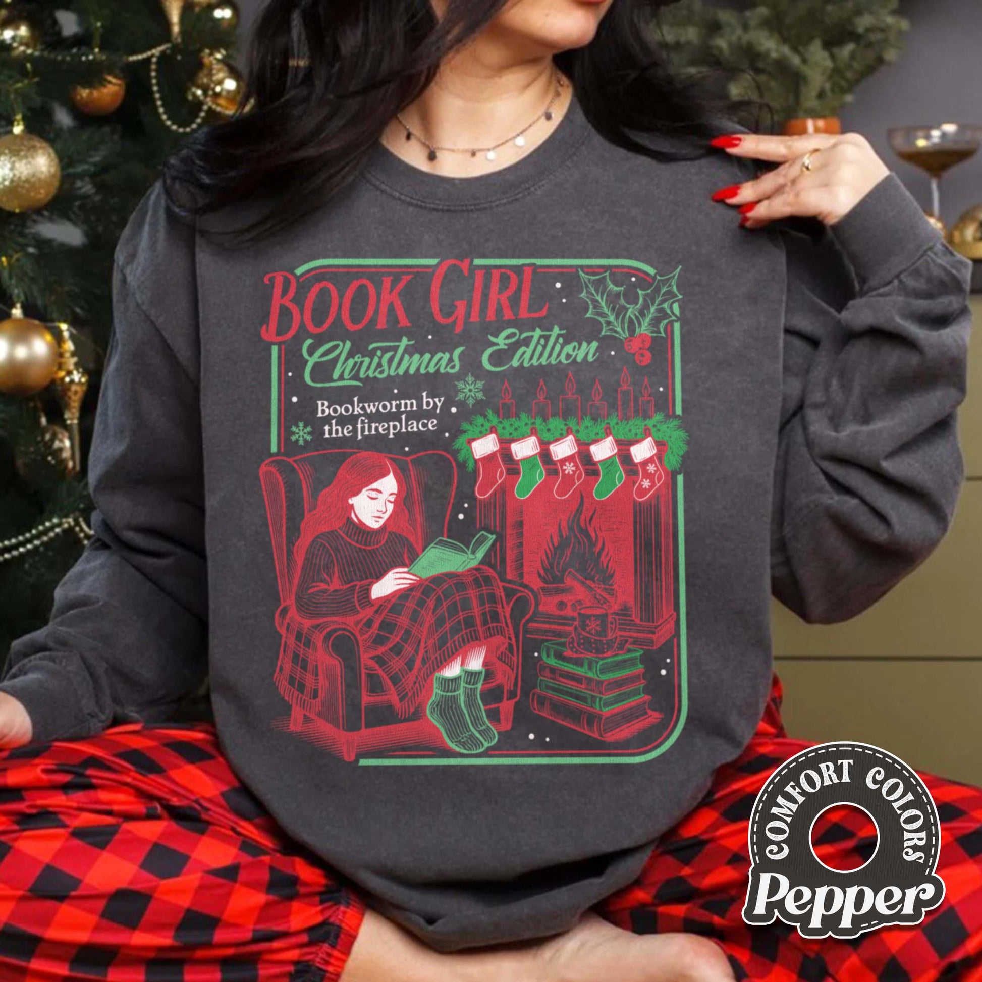Book Girl Christmas Edition Shirt – Booked for Christmas Book Lover Tee