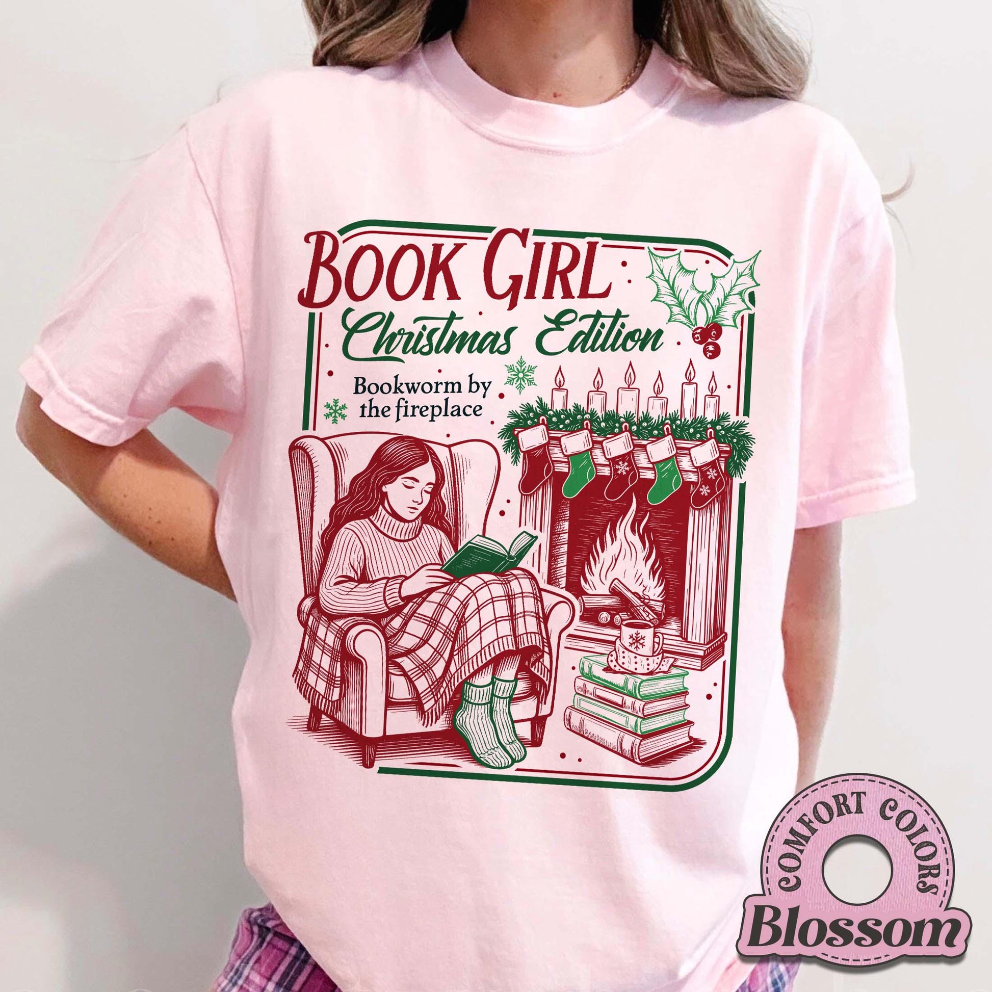 Book Girl Christmas Edition Shirt – Booked for Christmas Book Lover Tee