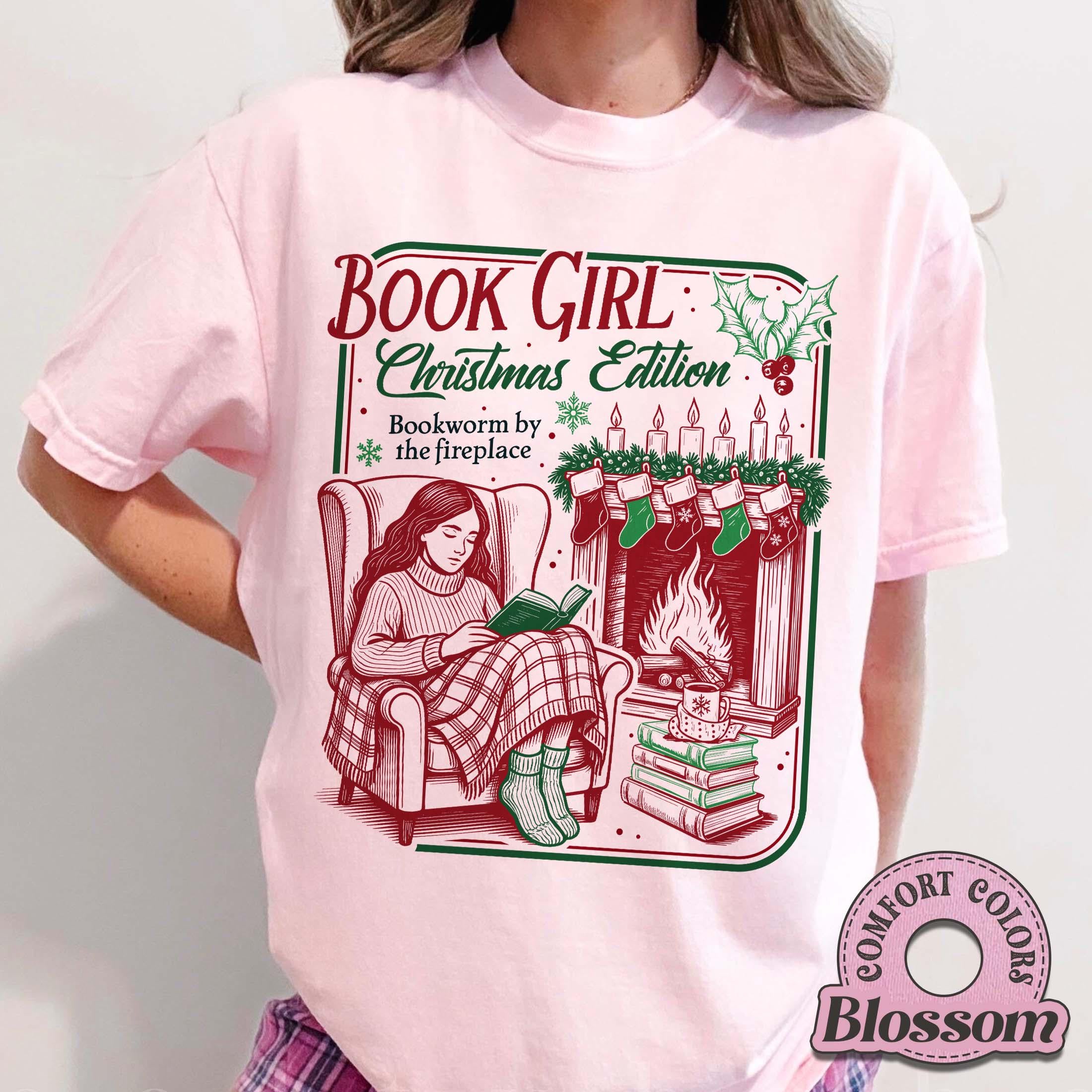Book Girl Christmas Edition Shirt – Booked for Christmas Book Lover Tee