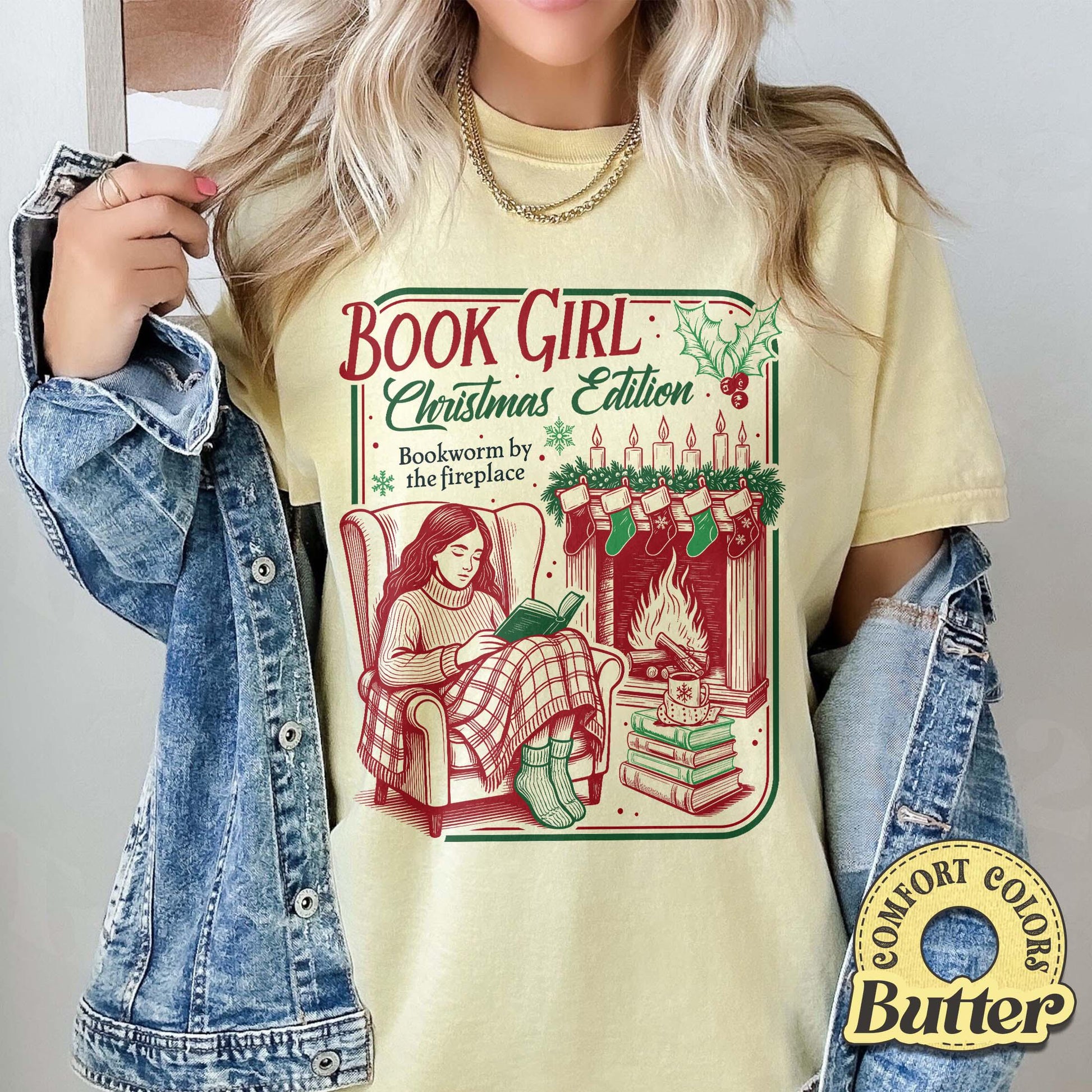 Book Girl Christmas Edition Shirt – Booked for Christmas Book Lover Tee