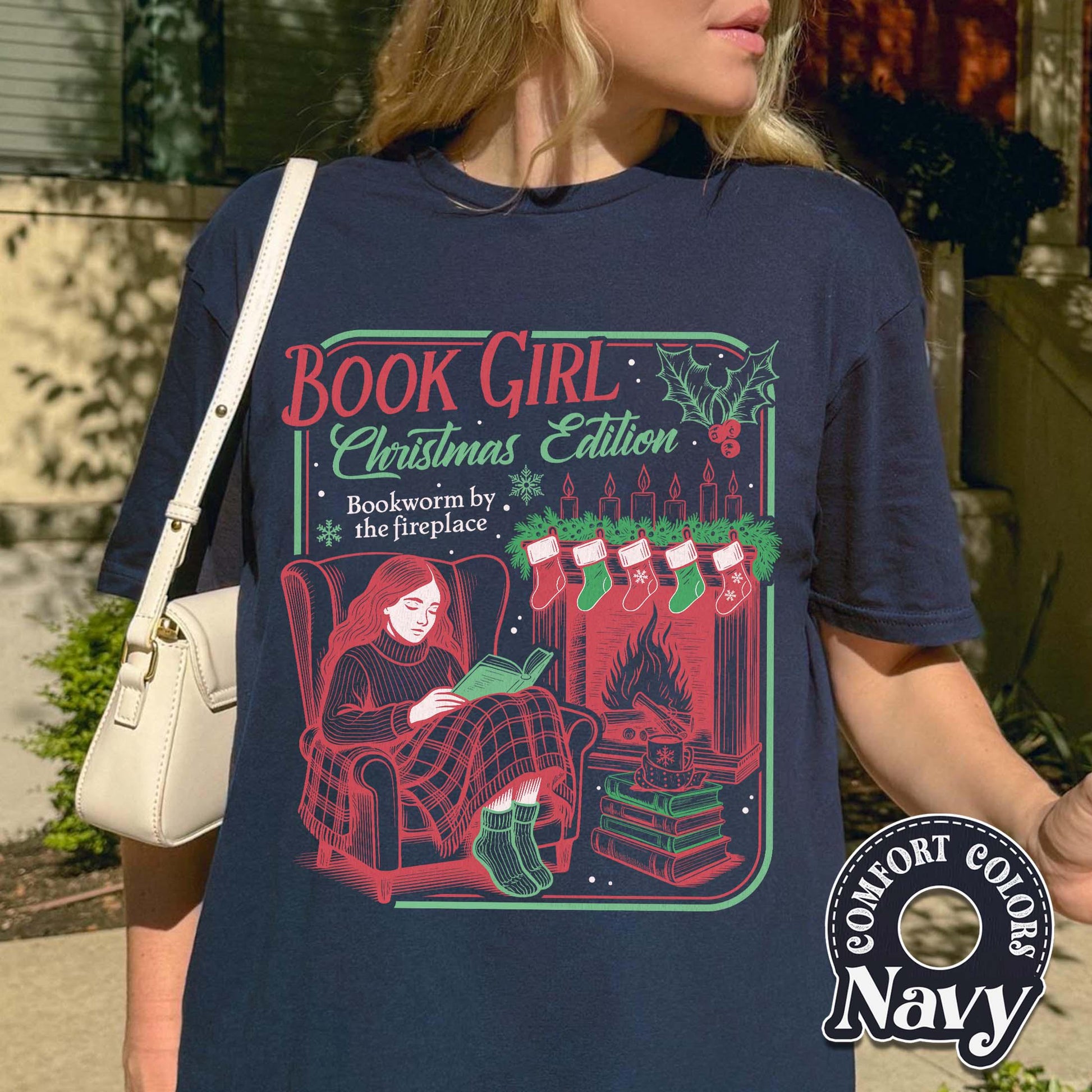 Book Girl Christmas Edition Shirt – Booked for Christmas Book Lover Tee