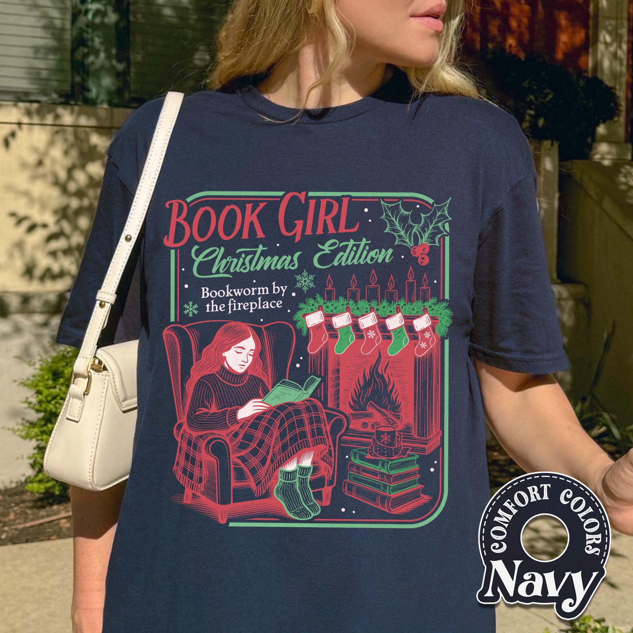Book Girl Christmas Edition Shirt – Booked for Christmas Book Lover Tee
