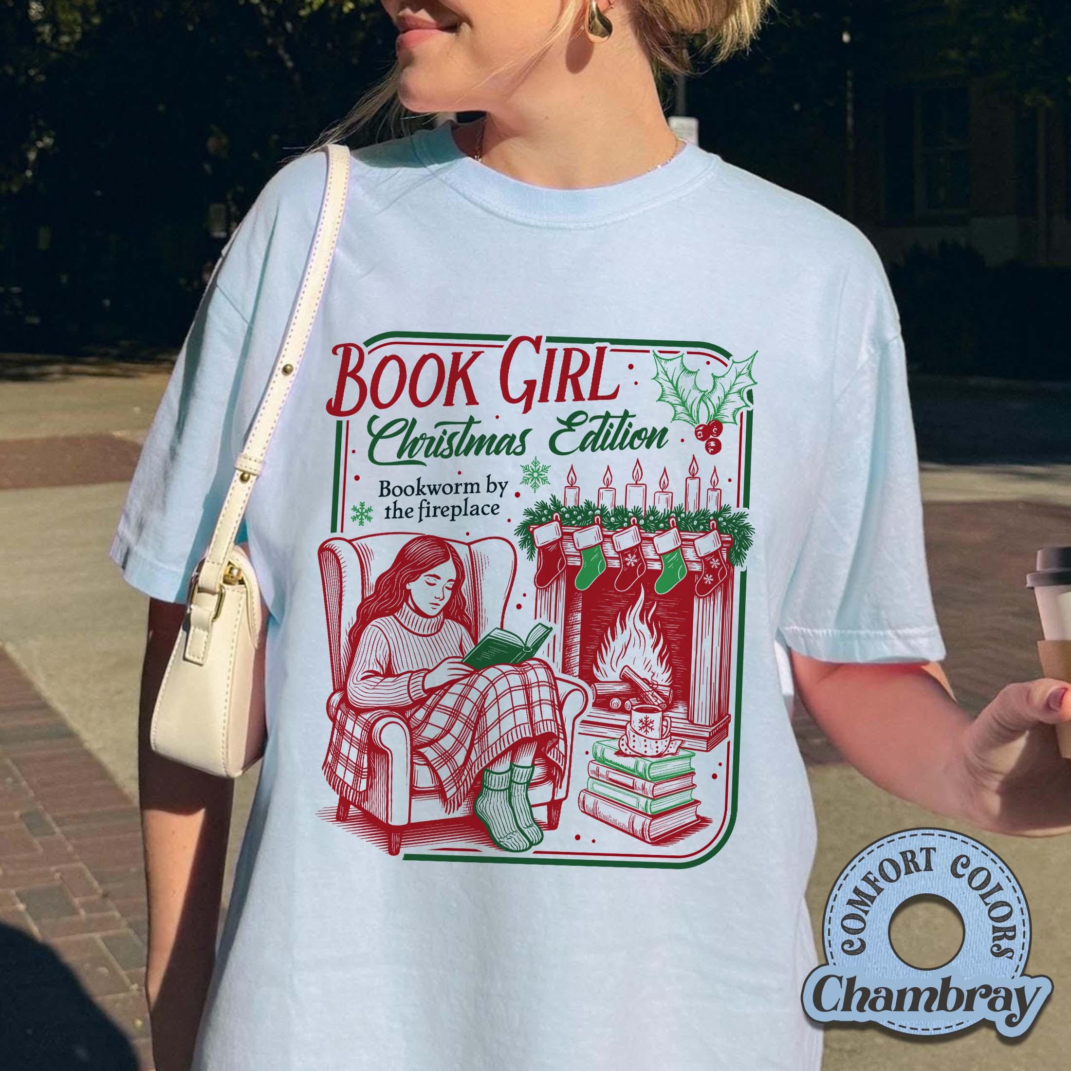 Book Girl Christmas Edition Shirt – Booked for Christmas Book Lover Tee