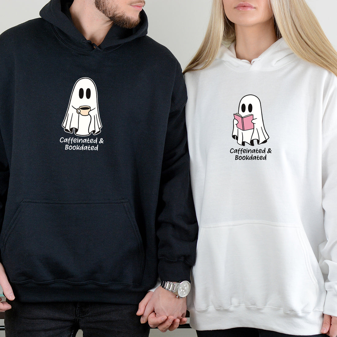 Book & Brew Ghost Matching Hoodies For Couples