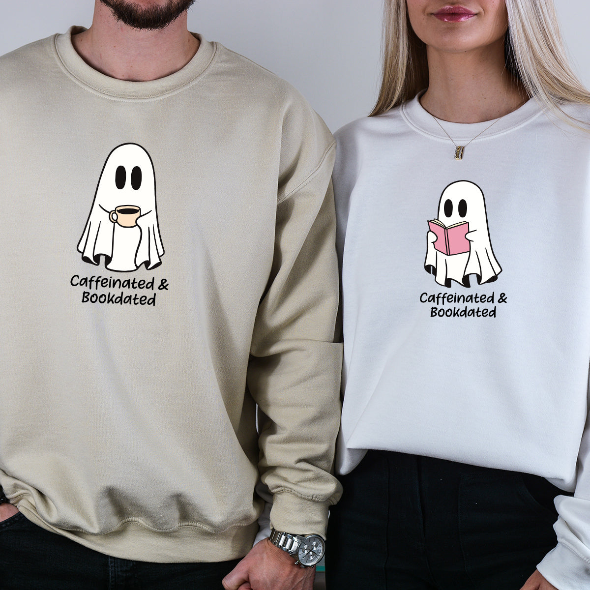 Book & Brew Ghost Matching Hoodies For Couples
