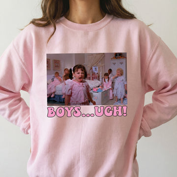 Boys… Ugh! Funny Valentine Graphic T-Shirt – Retro 90s Humor Tee