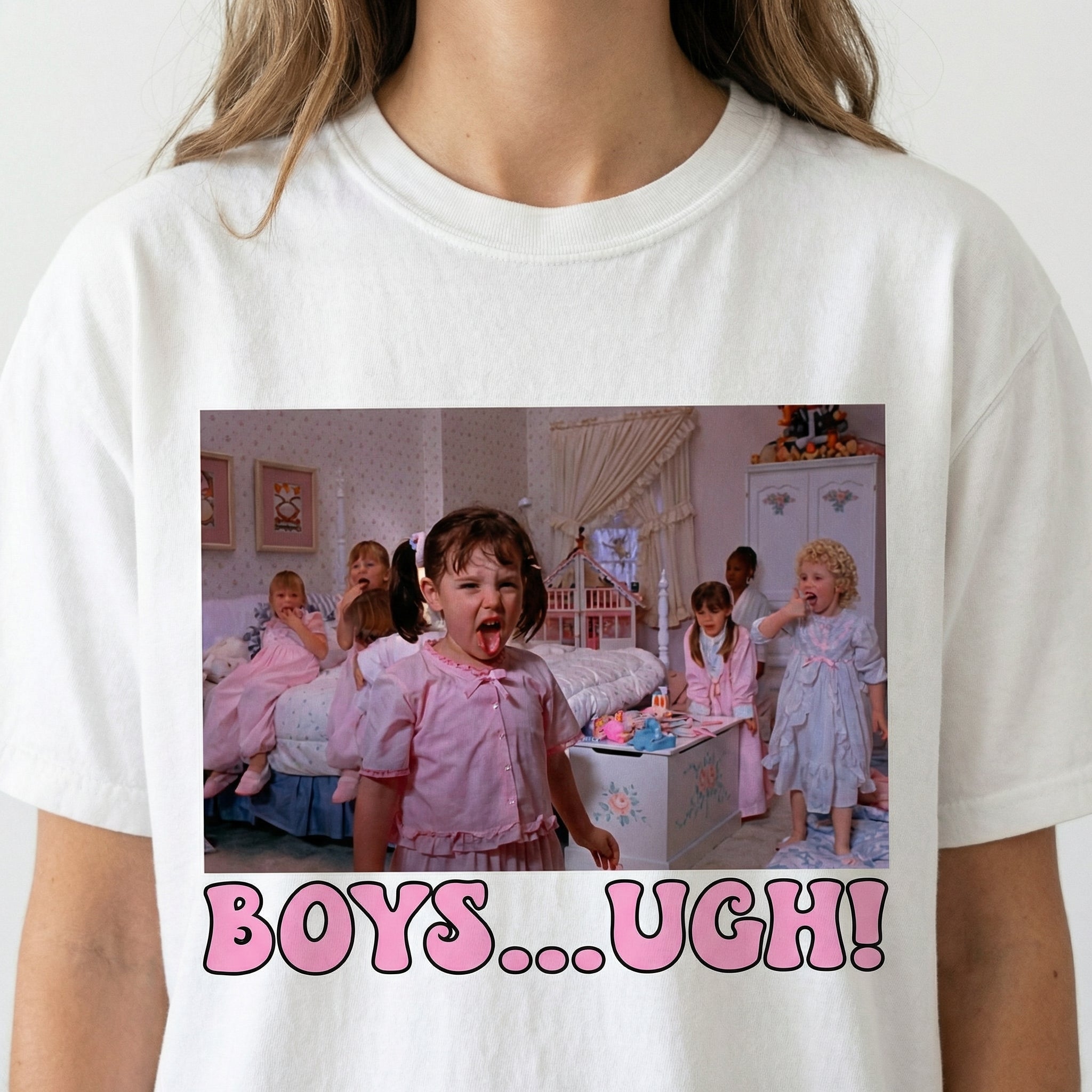 Boys… Ugh! Funny Valentine Graphic T-Shirt – Retro 90s Humor Tee