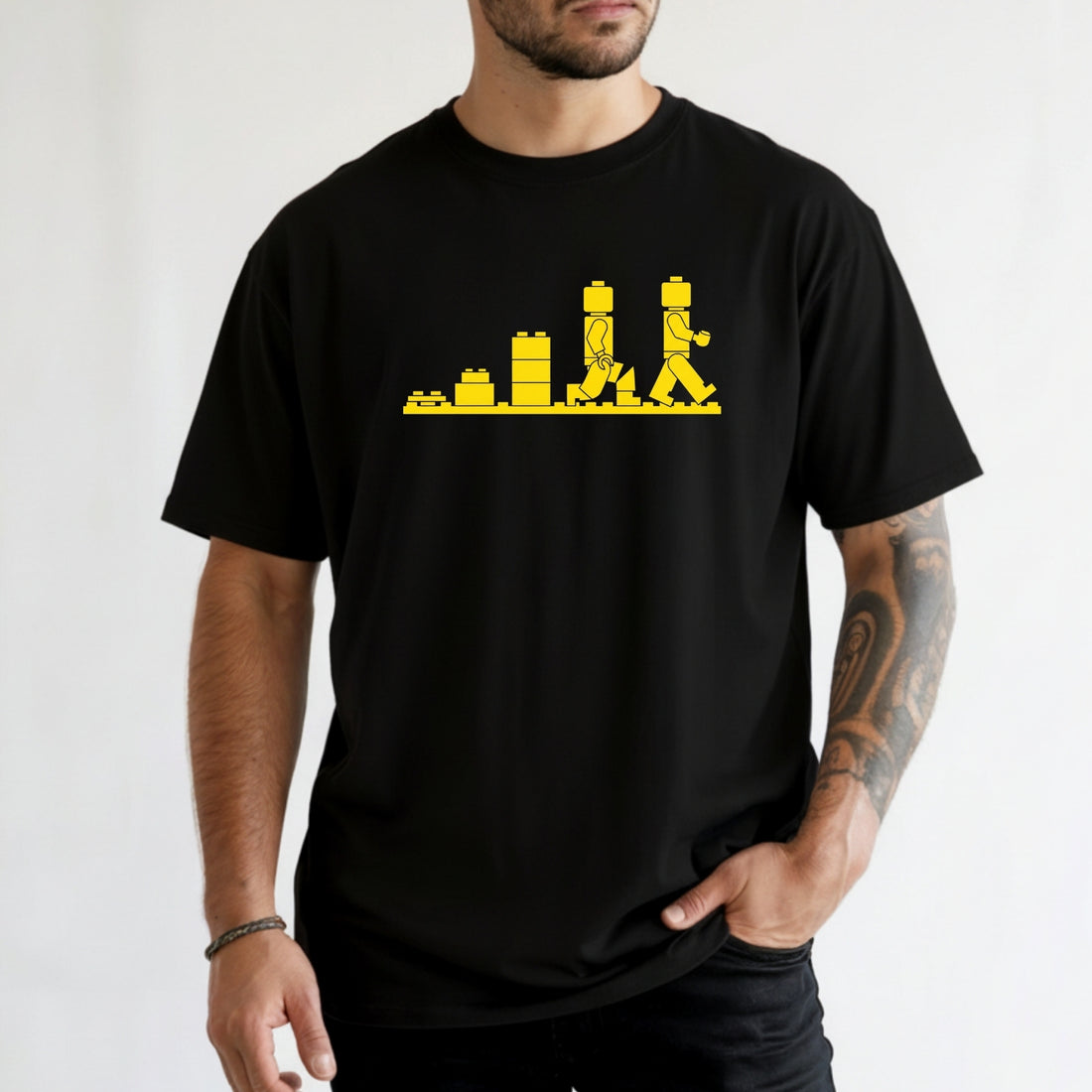 Bricks Evolution T-Shirt – Vintage Style Brick Builder Graphic Tee