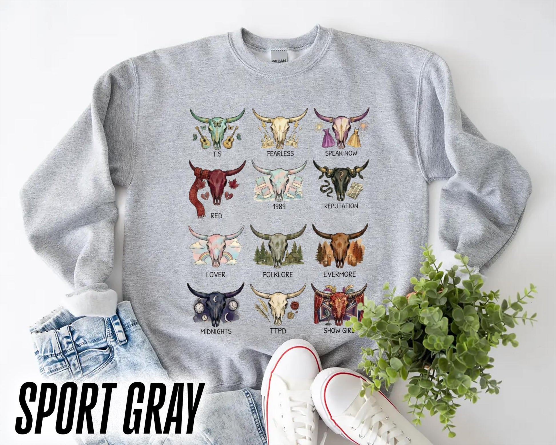 Bull Head Album Cover Sweatshirt – Trendy Graphic Crewneck