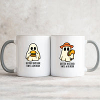 Burger & Taco Ghosts Matching Mugs For Couples