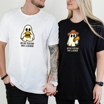 Burger & Taco Ghosts Matching T-Shirts For Couples