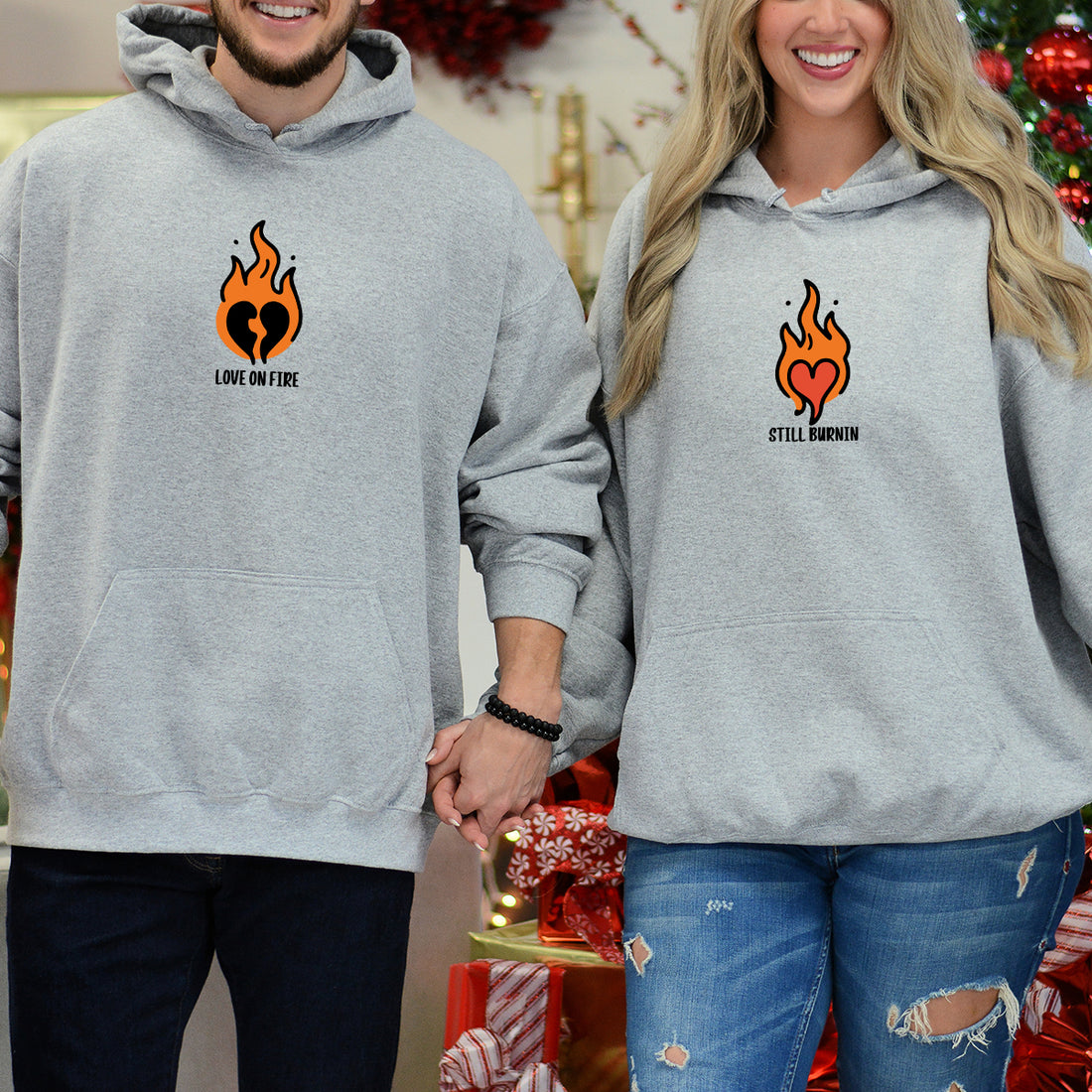 Burning Love Matching Hoodies For Couples