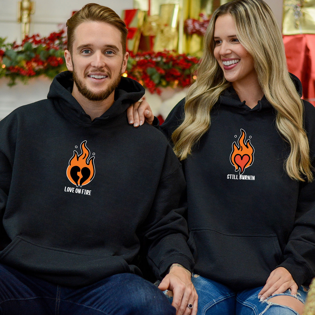 Burning Love Matching Hoodies For Couples
