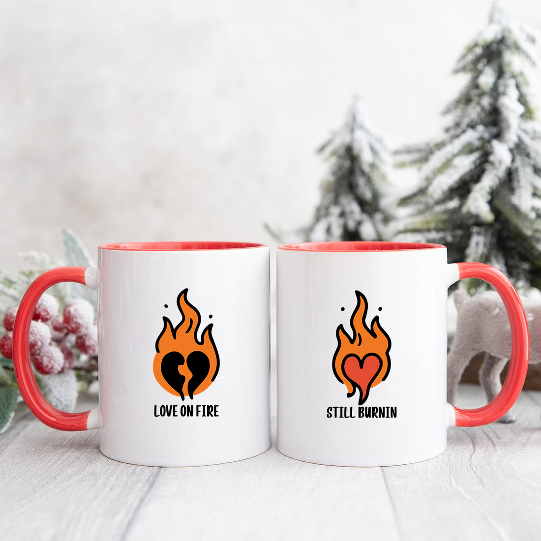 Burning Love Matching Mugs For Couples