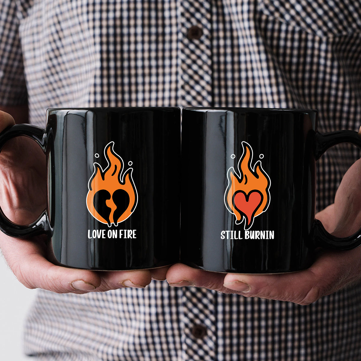 Burning Love Matching Mugs For Couples