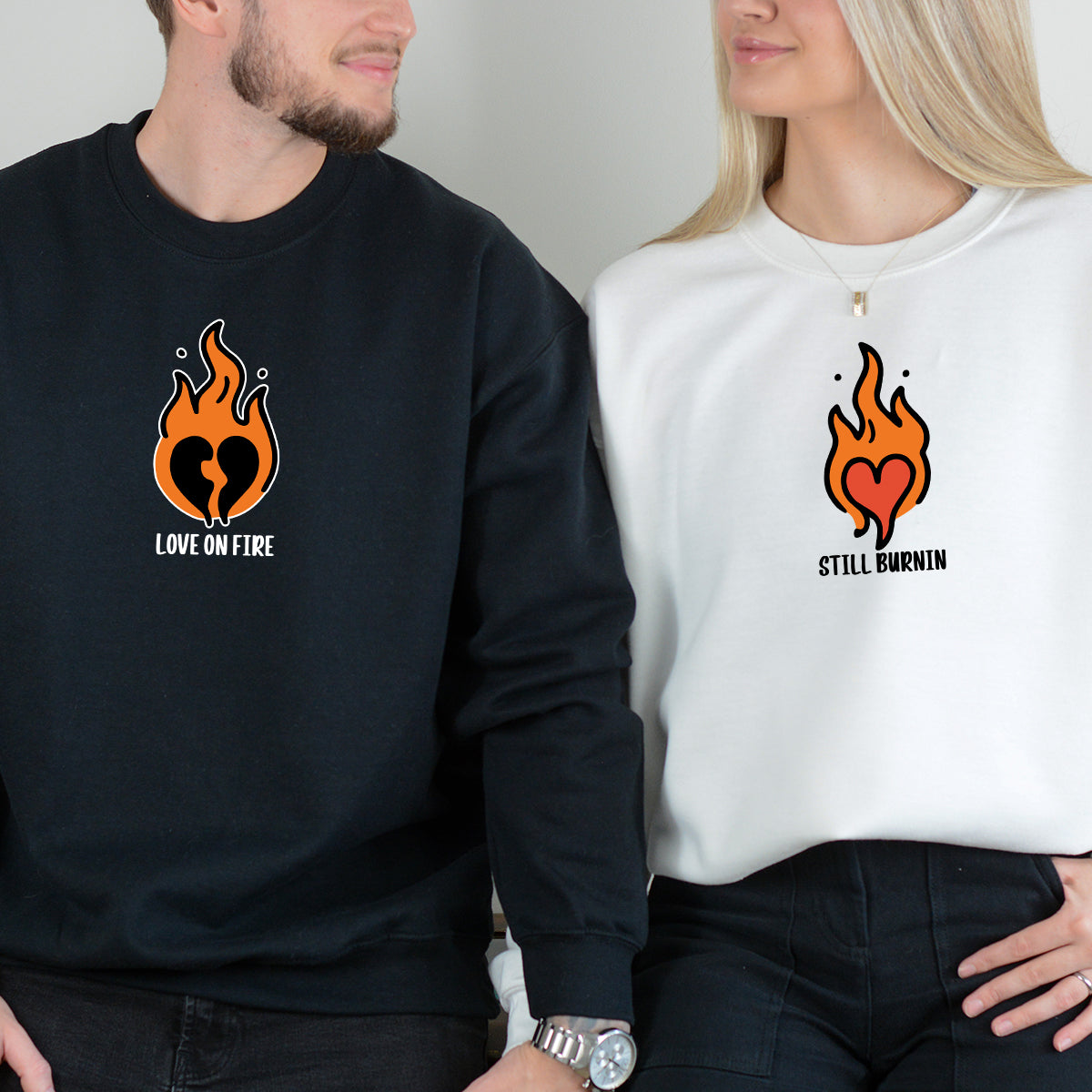 Burning Love Matching Hoodies For Couples