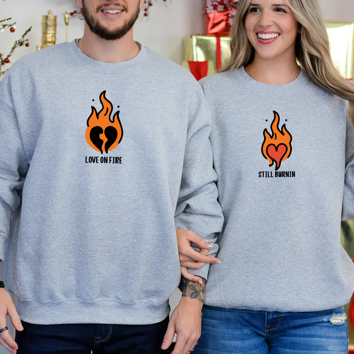 Burning Love Matching Hoodies For Couples