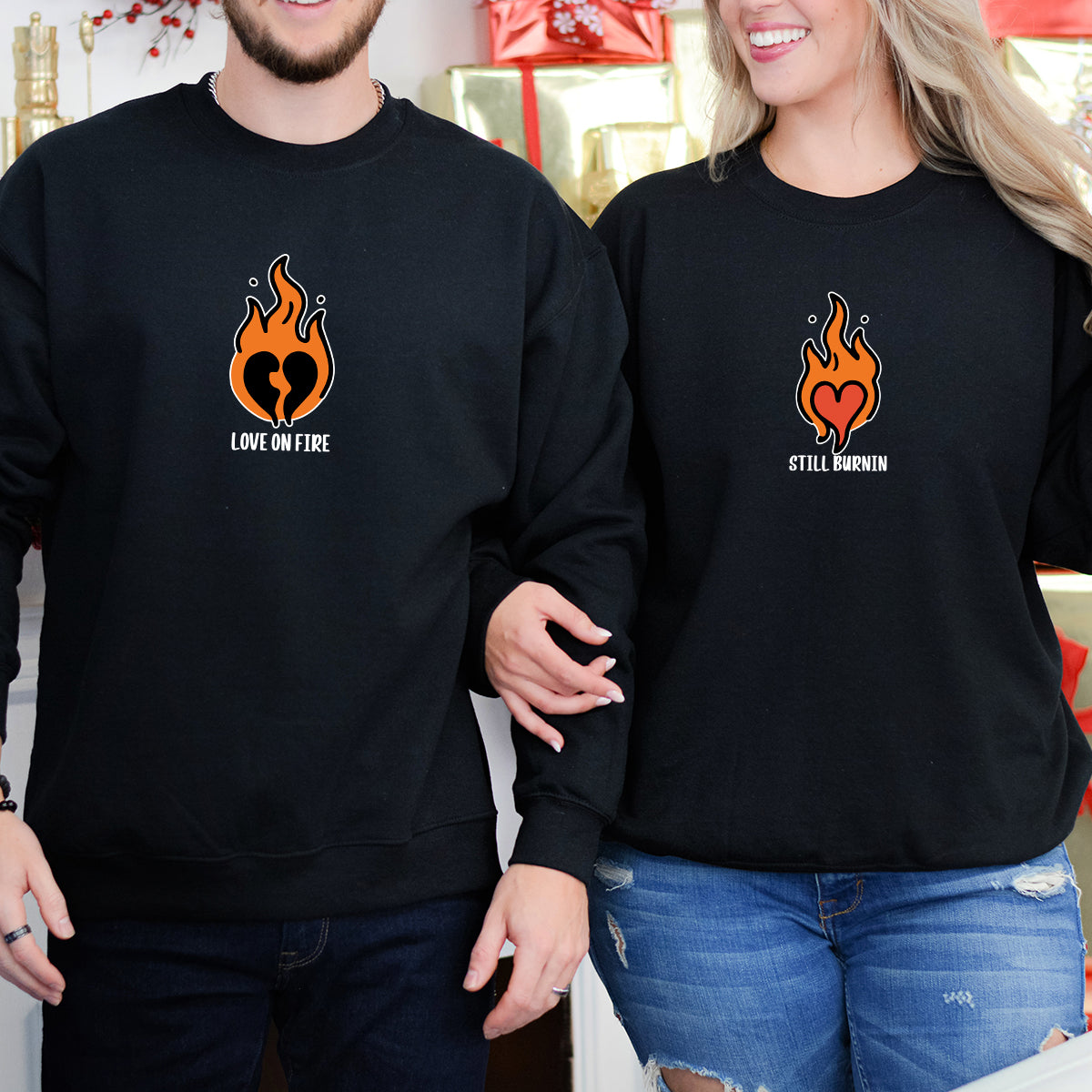 Burning Love Matching Hoodies For Couples