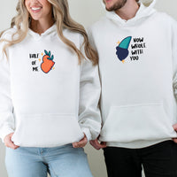 Butterfly Heart Wings Matching Hoodies For Couples