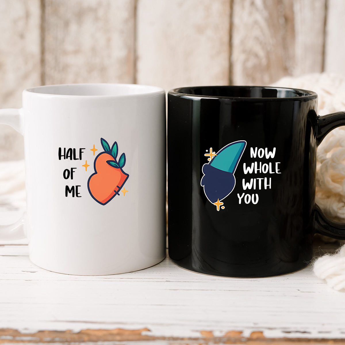 Butterfly Heart Wings Matching Mugs For Couples