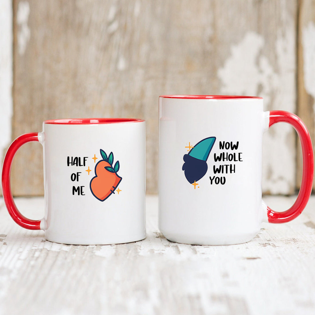 Butterfly Heart Wings Matching Mugs For Couples