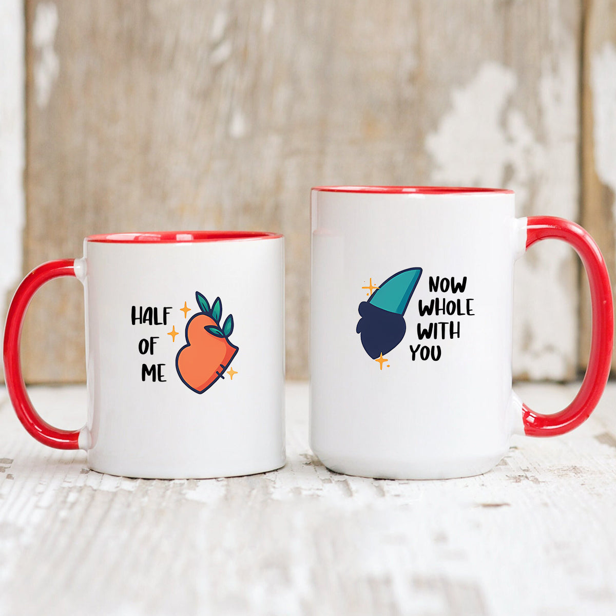 Butterfly Heart Wings Matching Mugs For Couples