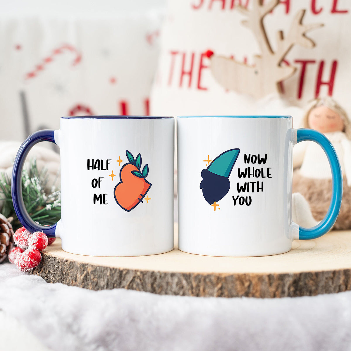 Butterfly Heart Wings Matching Mugs For Couples