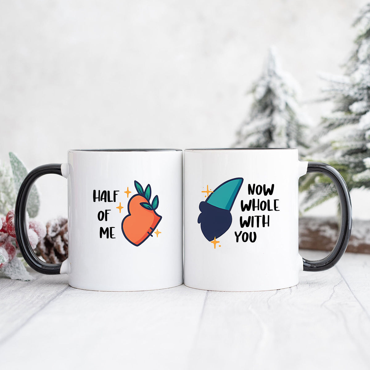 Butterfly Heart Wings Matching Mugs For Couples