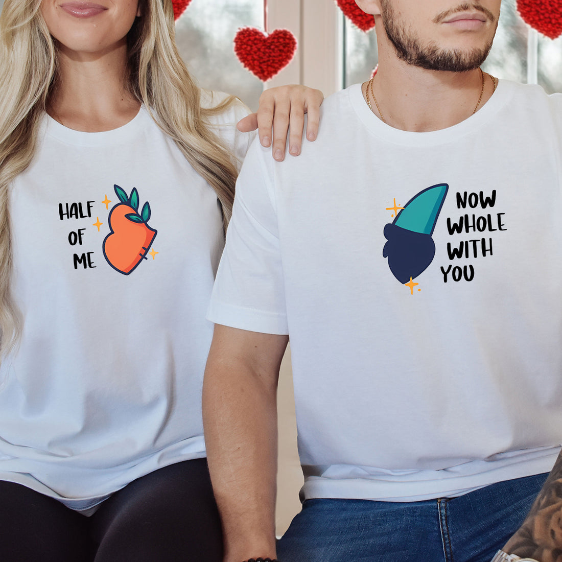 Butterfly Heart Wings Matching T-Shirts For Couples