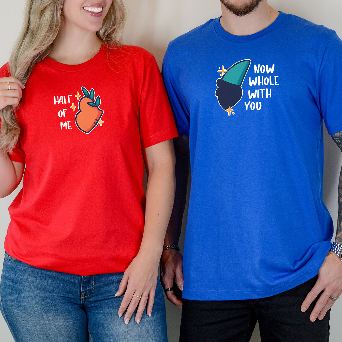 Butterfly Heart Wings Matching T-Shirts For Couples