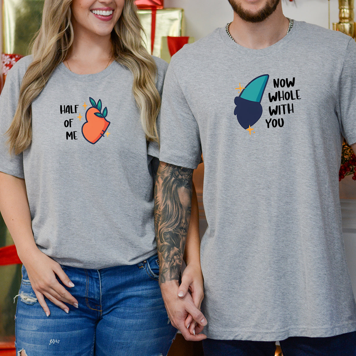 Butterfly Heart Wings Matching T-Shirts For Couples