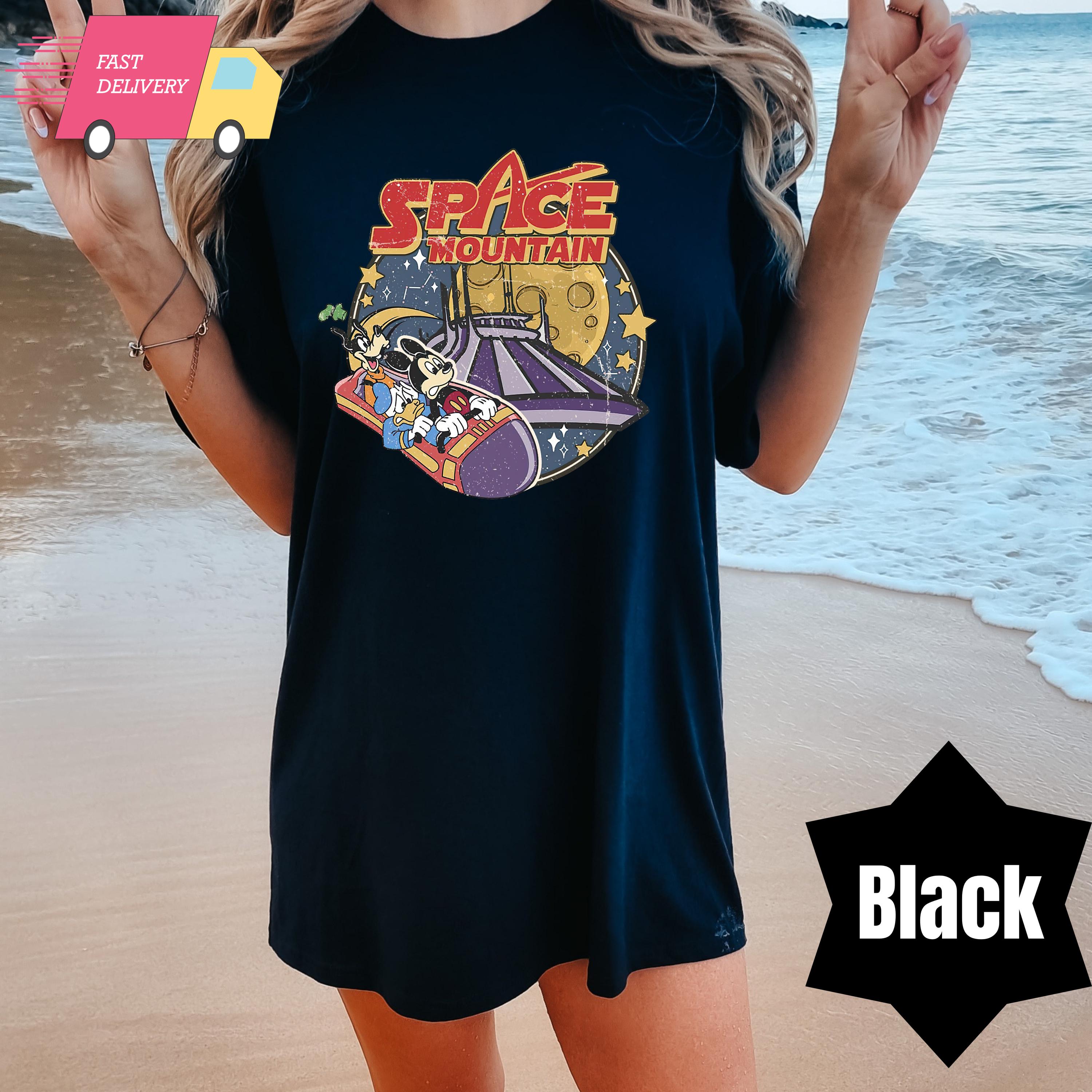 Retro 90s Space Mountain Graphic T-Shirt - Vintage Space Theme Tee