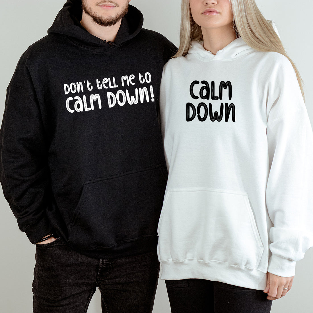 Calm Down Matching Hoodies For Couples
