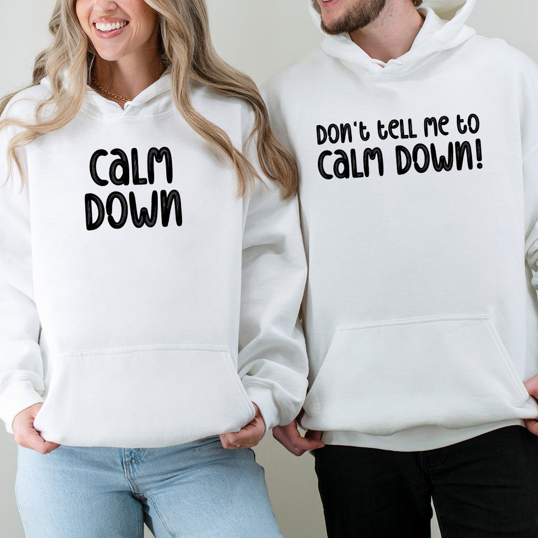 Calm Down Matching Hoodies For Couples