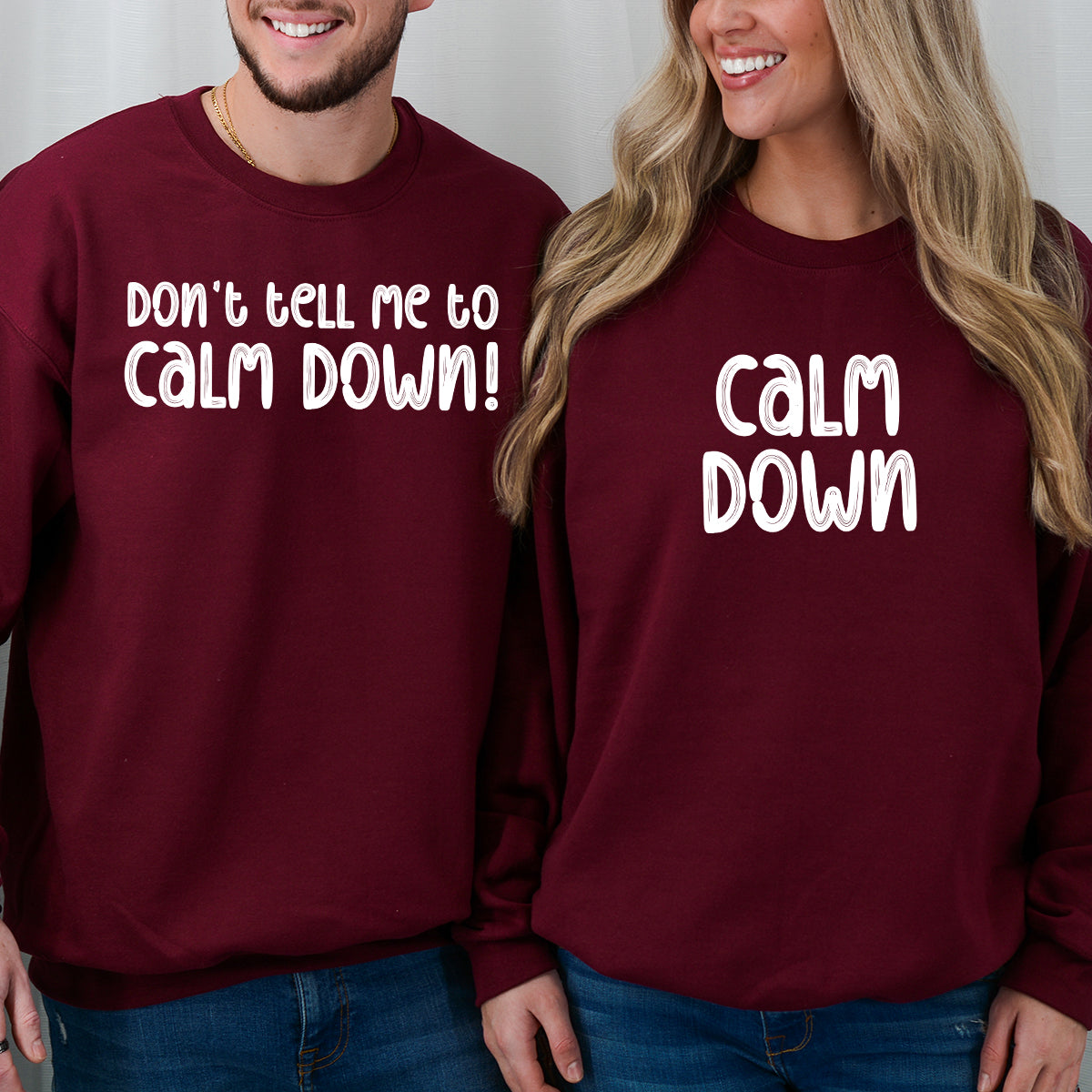 Calm Down Matching Hoodies For Couples