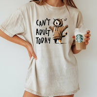Can't Adult Today T-Shirt - Funny Cat Sarcastic Graphic Tee