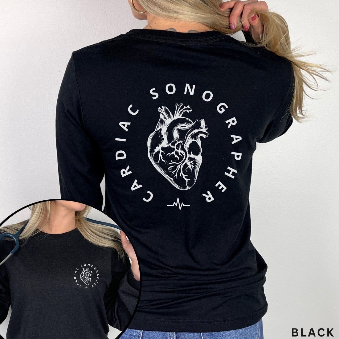 Cardiac Sonographer Long Sleeve Shirt – Echo Tech Apparel – Cardiology Unit Workwear