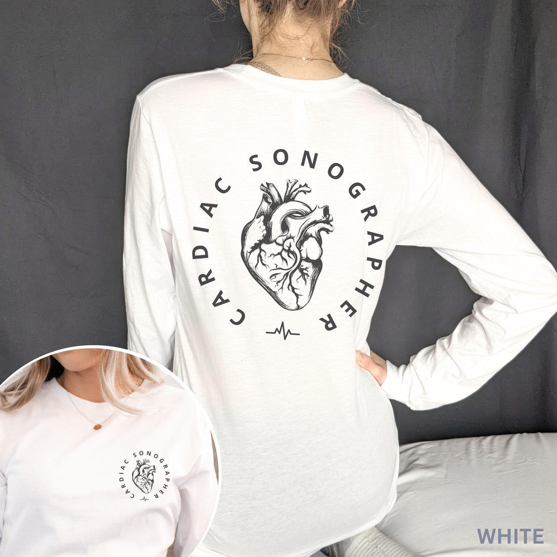 Cardiac Sonographer Long Sleeve Shirt – Echo Tech Apparel – Cardiology Unit Workwear