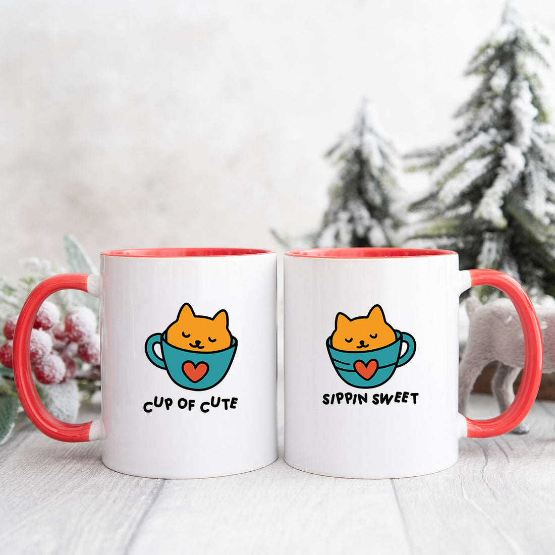 Cat Cup Love Matching Mugs For Couples
