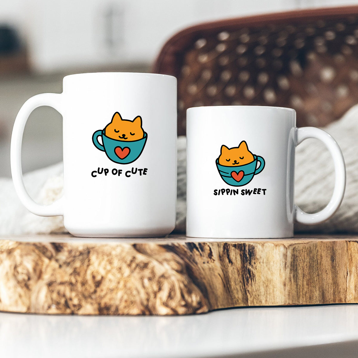 Cat Cup Love Matching Mugs For Couples
