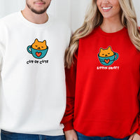 Cat Cup Love Matching Hoodies For Couples