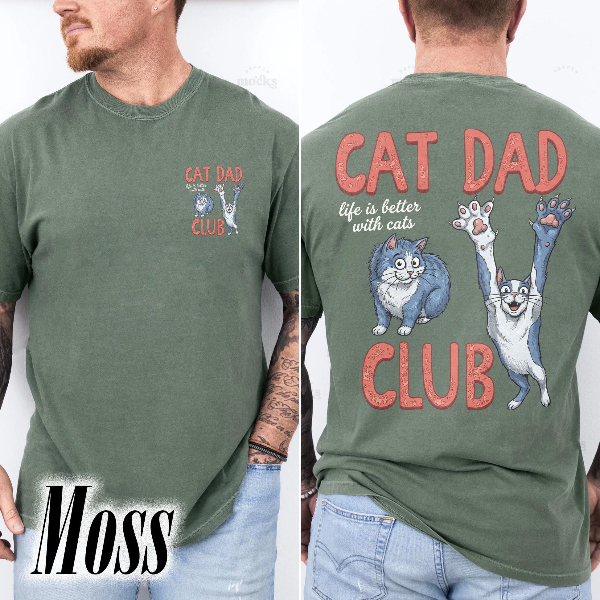 Cat Dad Club T-Shirt – Funny Cat Lover Graphic Tee